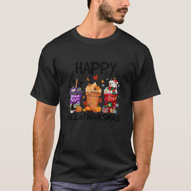 Camiseta Feliz Hallothanksmas Café Pumpkin Spice Sno (Frente)