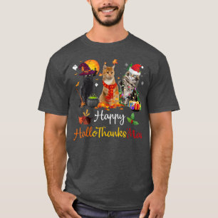 Camiseta Feliz Hallothanksmas Cats Lover Halloween Feliz Ch