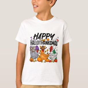 Camiseta Feliz Hallothanksmas Dia das Bruxas Ação de Graças