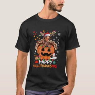 Camiseta Feliz Hallothanksmas Engraçado Dachshund cão-peru