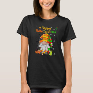 Camiseta Feliz HalloThanksmas HallowThanksmas Gnome Hat Pum