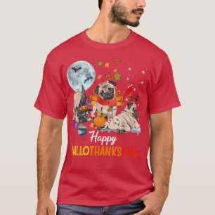 Camiseta Feliz Hallothanksmas Pug Dog Halloween Chris