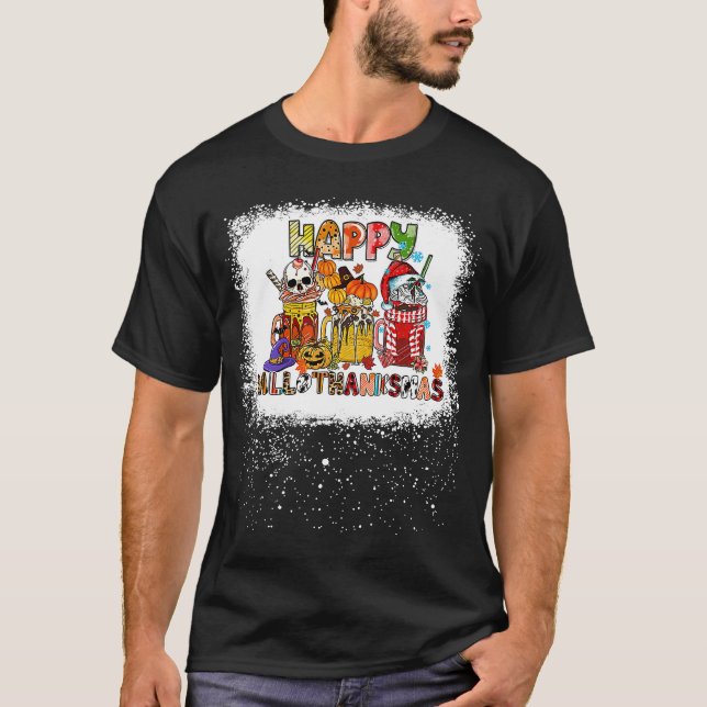 Camiseta Feliz Hallothanksmas Três Copas Pumpkin San (Frente)