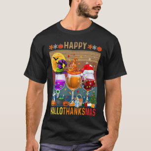 Camiseta Feliz Hallothanksmas, Vidros de Vinho Bruxa de Pap