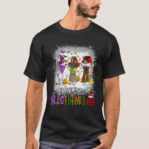 Camiseta Feliz Hallothanksmas Wine Glass Halloween Graças a