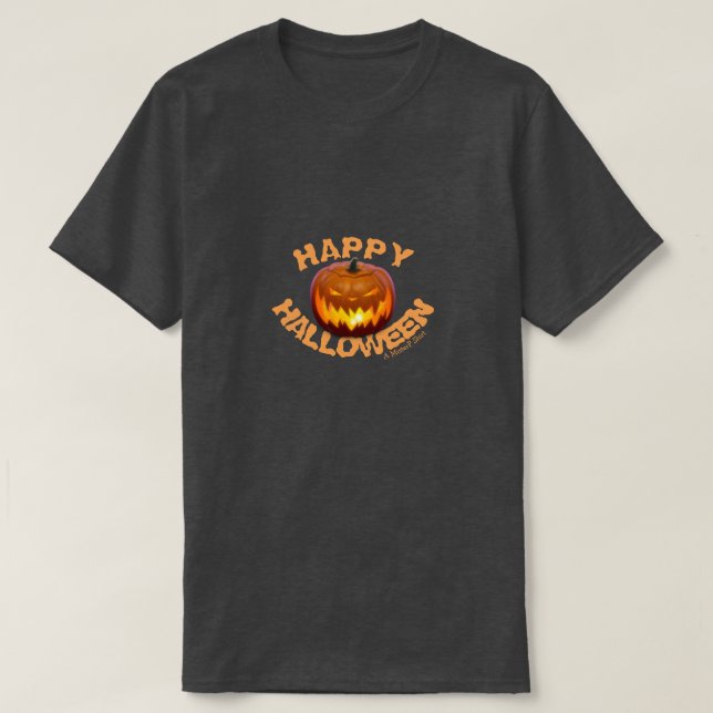 Camiseta Feliz Halloween 2 - Um MisterP Shirt (Frente do Design)