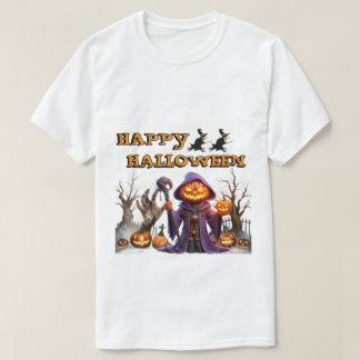 Camiseta Feliz Halloween Abóbora Bruxa Halloween Divertido 