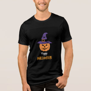 Camiseta Feliz Halloween Abóbora - Chapéu de Bruxa