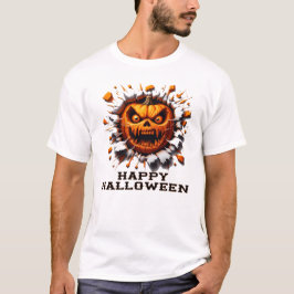 Camiseta Feliz Halloween Abóbora Esmagadora