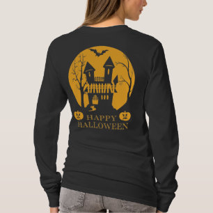 Camiseta Feliz Halloween Assombrado Casa Longa