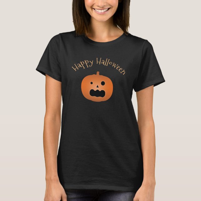 Camiseta Feliz Halloween Assombrado Jack O Lantern Pumpkin (Frente)
