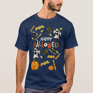 Camiseta Feliz Halloween Assustador Estilo Retro Estilo Men