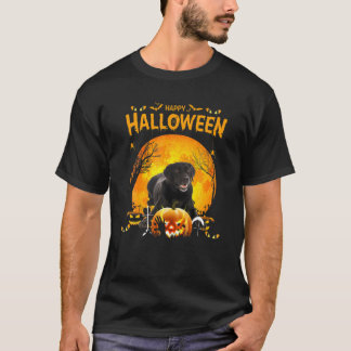 Camiseta Feliz Halloween Black Lab Dog Pumpkin Costumes Tha