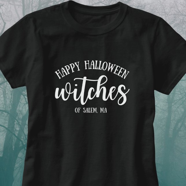 Camiseta Feliz Halloween Bruxas Brancas (Criador carregado)