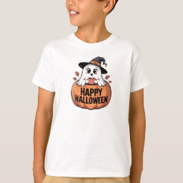 Camiseta Feliz Halloween Caffeine Ghost