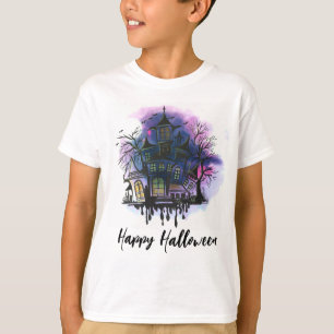 Camiseta Feliz Halloween, Casa Assombrada