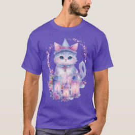 Camiseta Feliz Halloween Cat e Velas