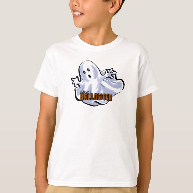 Camiseta Feliz Halloween Cat Perseguindo Rato (Frente)