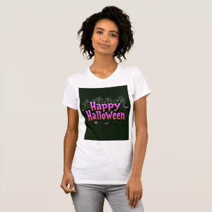 Camiseta Feliz Halloween com Brilho no Escuro