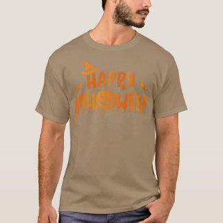 Camiseta Feliz halloween com cara e bruxa assustadora de ab