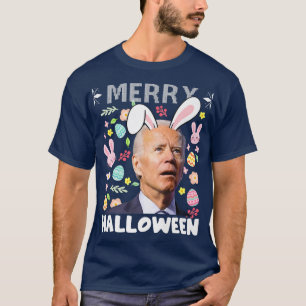 Camiseta Feliz Halloween Confusa Joe Biden Bunny Páscoa da
