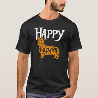 Camiseta Feliz Halloween Corgi Premium
