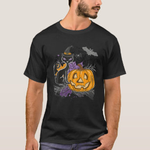 Camiseta Feliz Halloween Costume Cat Pumpkin Spider Bat Lea