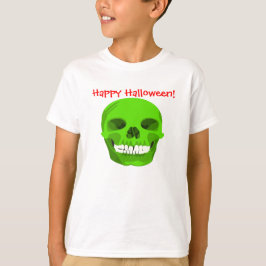 Camiseta Feliz Halloween - Crânio Verde - Teto