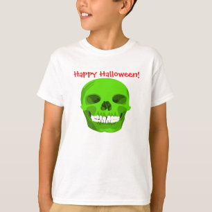 Camiseta Feliz Halloween - Crânio Verde - Teto