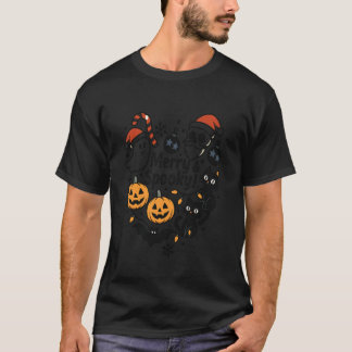 Camiseta Feliz Halloween Cristão Assustador Gatos Fofos Abó