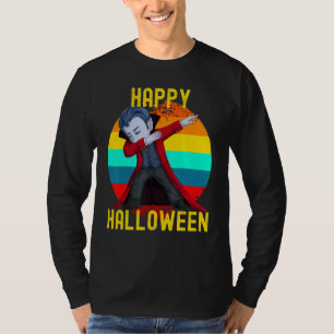 Camiseta Feliz Halloween Cute Dabbing Dracula Kids Vampiro