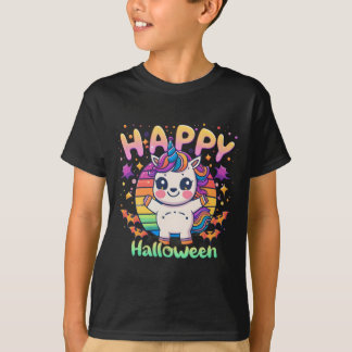 Camiseta Feliz Halloween Cute Unicorn Kawaii