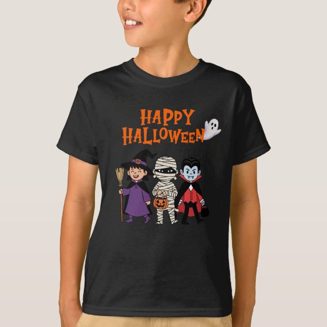 Camiseta Feliz Halloween Design fofo  (Frente)
