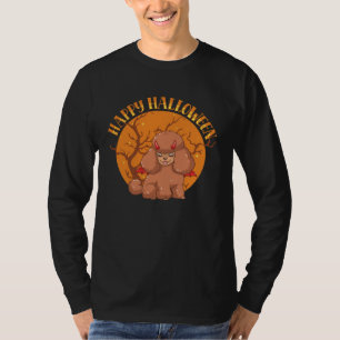 Camiseta Feliz Halloween Diabo Poodle Cão Mau Animal
