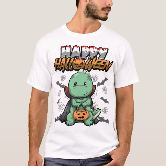 Camiseta Feliz Halloween Dragão Disfarçado (Frente)