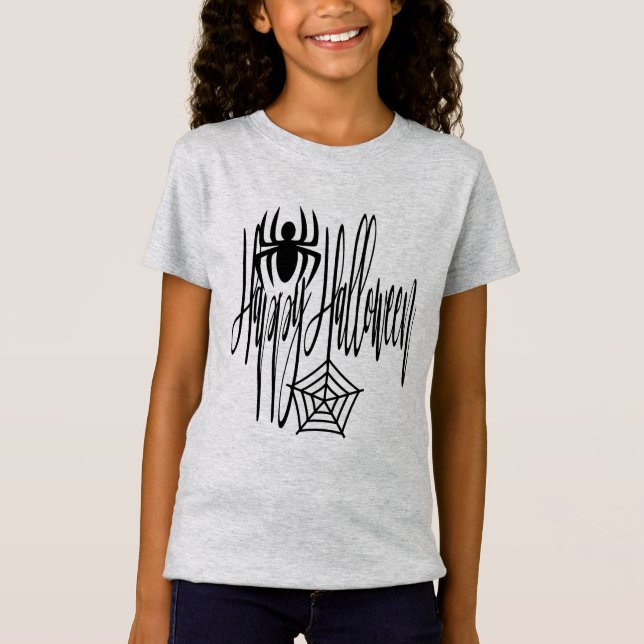 Camiseta Feliz Halloween Engraçado Aranha Assustadora Cobwe (Frente)