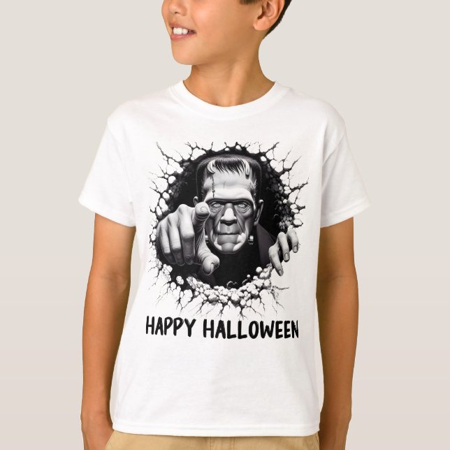 Camiseta Feliz Halloween Frankenstein Monster (Frente)