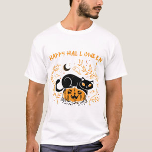 Camiseta feliz halloween gato amor