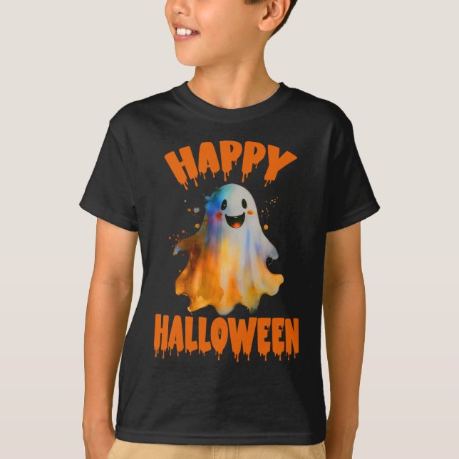 Camiseta Feliz Halloween Ghost (Frente)