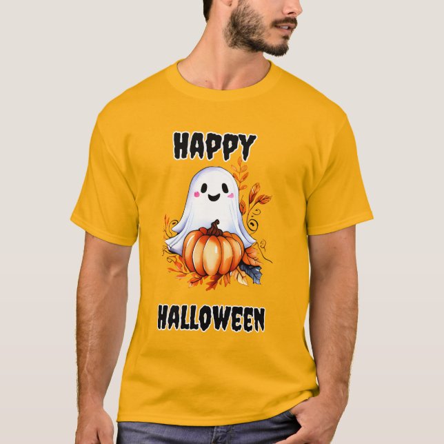 Camiseta Feliz Halloween Ghost (Frente)