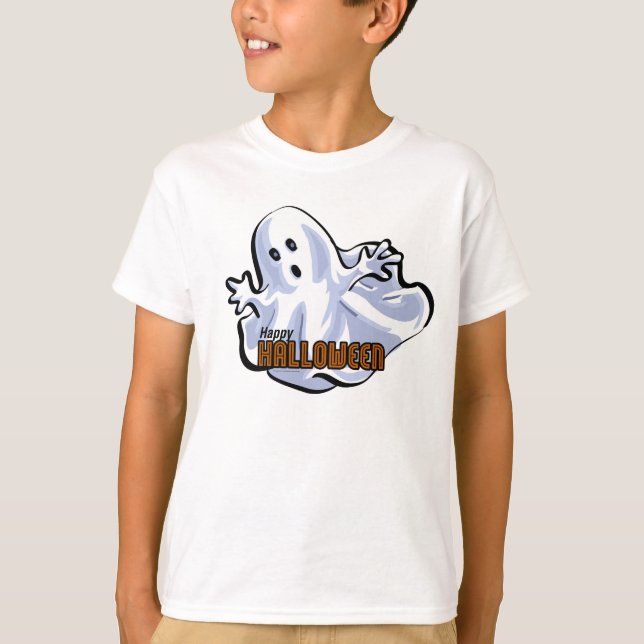 Camiseta Feliz Halloween Ghost (Frente)