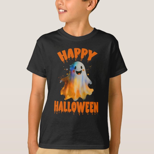 Camiseta Feliz Halloween Ghost (Frente)