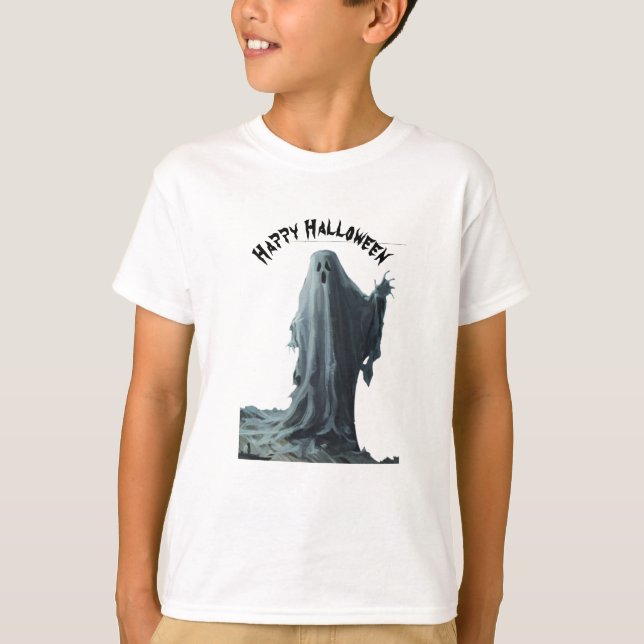 Camiseta Feliz Halloween Ghost (Frente)