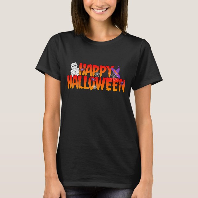 Camiseta Feliz Halloween Graphic Woman's (Frente)