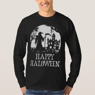 Camiseta Feliz Halloween Grim Reaper Assaltou Crianças e