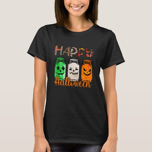 Camiseta Feliz Halloween Jars Feliz Halloween (Frente)