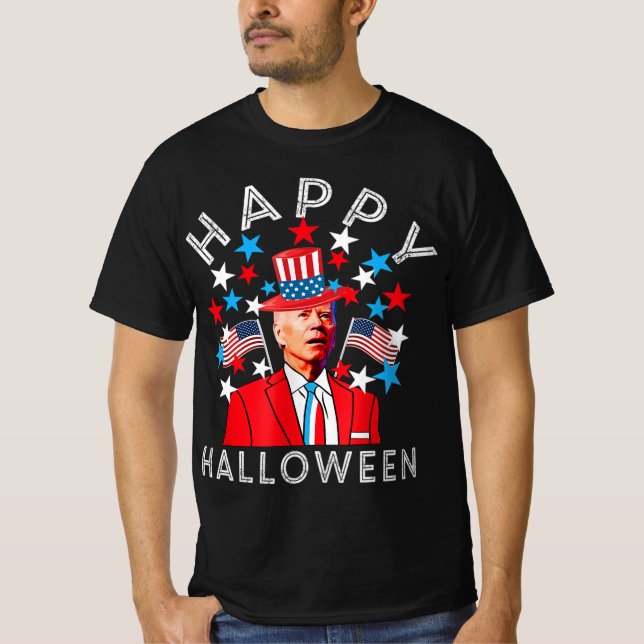 Camiseta Feliz Halloween Joe Biden 4 de julho Ind Memorial (Frente)