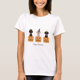Camiseta Feliz Halloween Labrador Retriever Cães Pumpkin