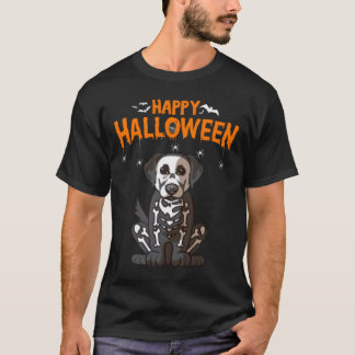 Camiseta Feliz Halloween Labrador Retriever Skeleton Dog Co