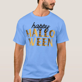 Camiseta Feliz Halloween Leopard Cheetah Impressão Costume